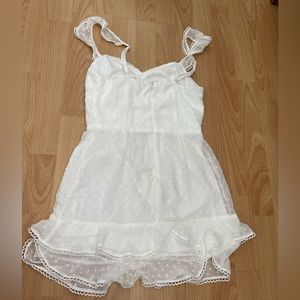 Lucy In the Sky White Mini Lace Dress for Graduation
